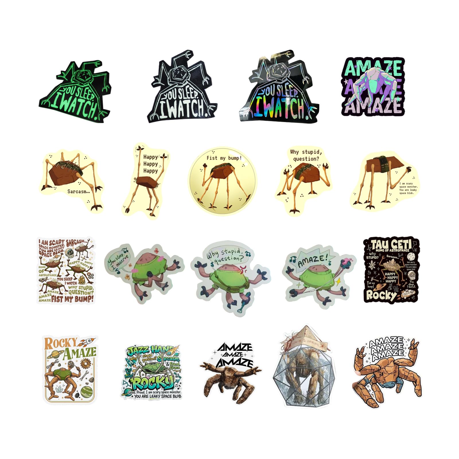 Project Hail Mary Stickers Rocky Amaze Meme Funny Fist My Bump Meme Stickers Waterproof Vinyl Decals Project Hail Mary Merch for Fans