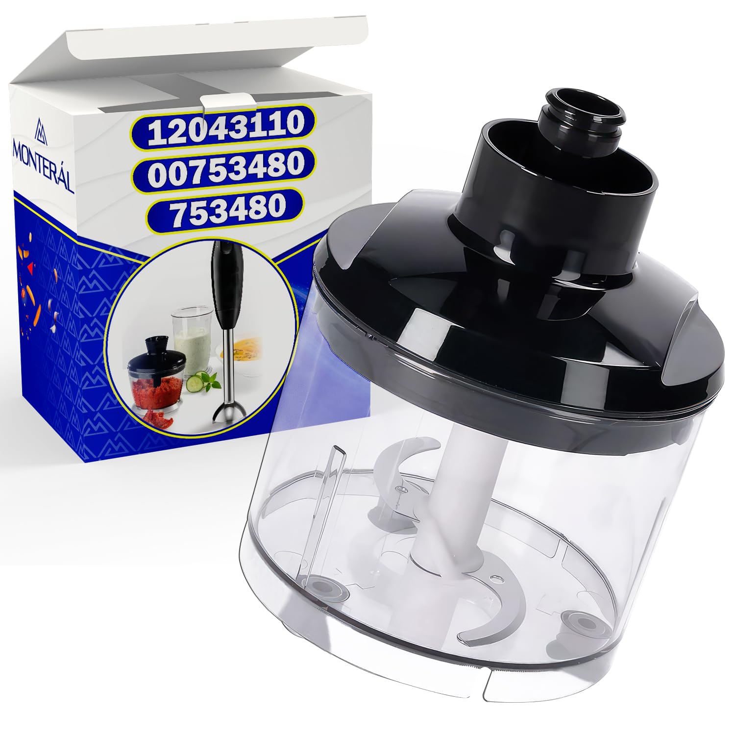 MONTERAL Blender Zerkleinerer für Stabmixer mit Originalcode 12043110 für Bosch MaxoMixx - Garantie 10 Jahre