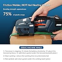 Vista 8 de BAOSHISHAN Flejadora eléctrica 4000mAh x2 Batería - Herramienta automática de flejado de PP/PET para embalaje de caja y palés de 1/2-5/8 pulgadas