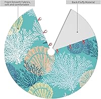 Vista 2 de Falda de árbol de Navidad con estrellas de mar de 36 pulgadas para Navidad, vacaciones, Año Nuevo, decoración de árbol circular