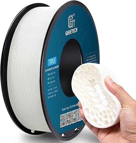 Miniatura 30 de Geeetech Filamento TPU de 1.75mm, Shore 95A – Filamento flexible para impresora 3D con alta elasticidad, carrete de 1KG (2.2lbs), precisión
