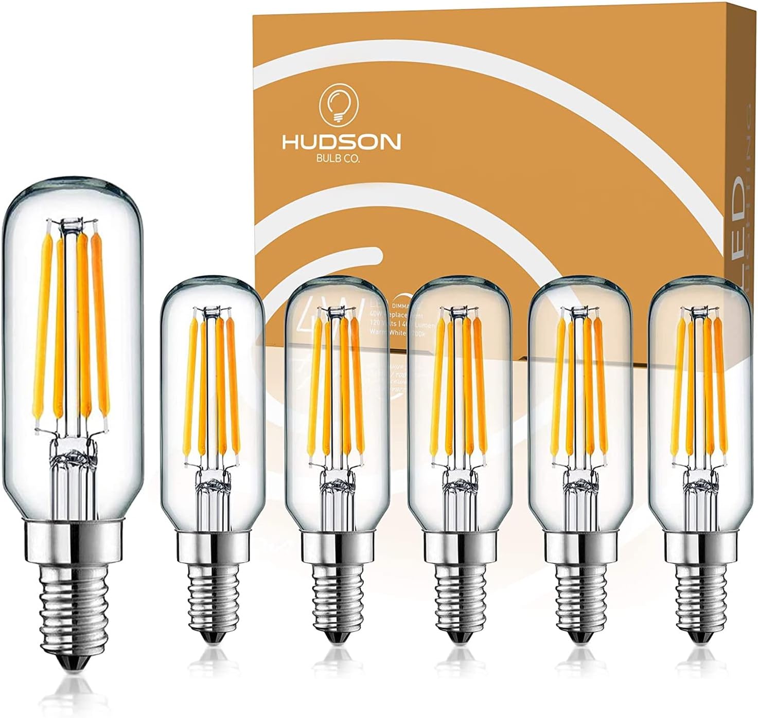Hudson 4W LED Candelabra Light Bulb (6 Pack) 3000K Dimmable T6/U