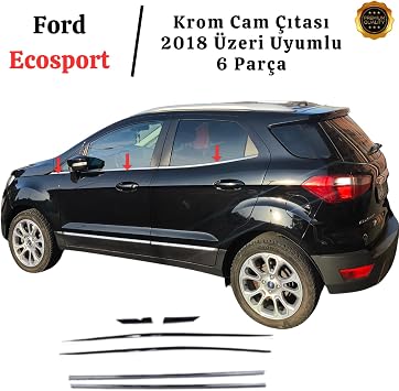 EBAL OTO AKSESUAR Krom Cam  tas  6 Par a 2018 ve  zeri Paslanmaz  elik Ford Ecosport ile uyumlu