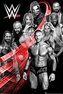 WWE Superstars - Red Swoosh - Wrestling Poster 11x17inch 28x43cm