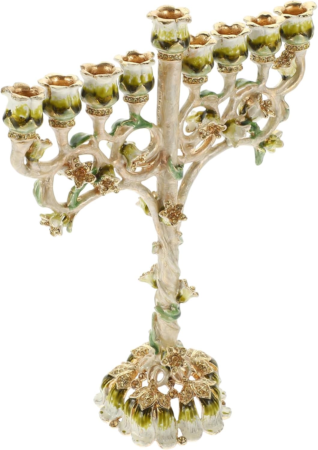 ABOOFAN Hanukkah Menorah, Tree of Life Israel Menorah 9-Branch Candle Holder Nine Branches Jerusalem Pillar Candle Stands Candlestick Table Centerpiece for Temple 22cm