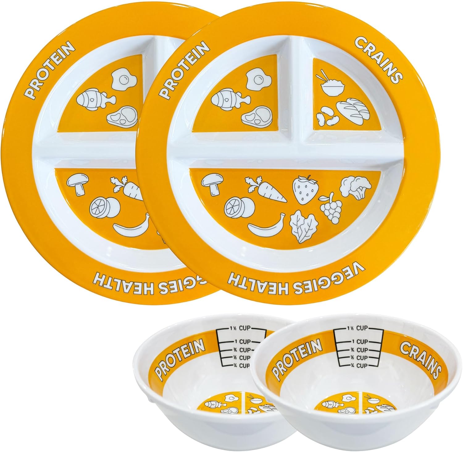 Portion Control Plate Set for Weight Loss and Healthy Diet
