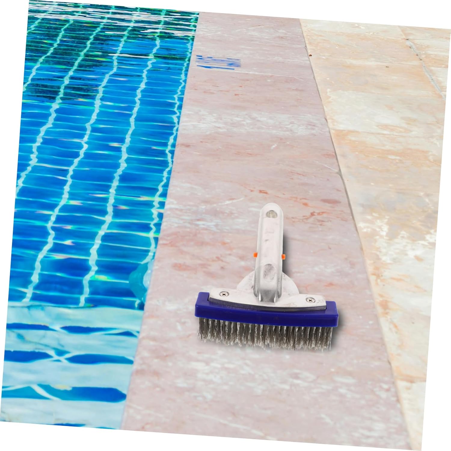 4pcs Heavy Duty Wire Pool Brush Steel Bristles for Cleaning of Swimming Pool Tiles and Walls Aluminum Handle and Robust Design for