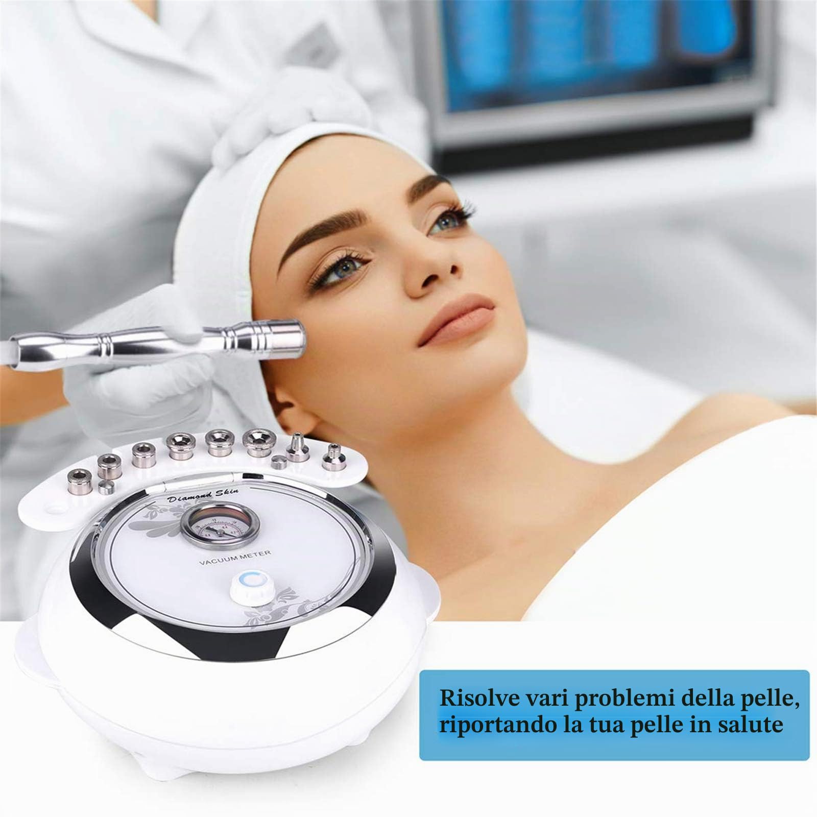 TwoWin 3 in 1 Microdermoabrasione Macchina per Dermoabrasione Viso 65-68 cmHg
