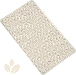 Bathtub Mat Non Slip with Suction Cups - 100% Rubber Bathroom Mat Textured for Bath Tub Shower Safety - Soft on Touch - BPA/PVC Free - Pet Dog Bath Mat - Machine Washable (White, 16" × 28")