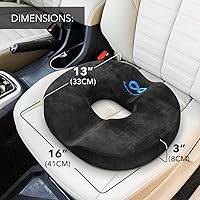 Vista 6 de Everlasting Comfort Almohada de Dona para Alivio del Dolor de Cóccix Cojín de Asiento Ergonómico - Almohada para Hemorroides para Sentarse - Cojín