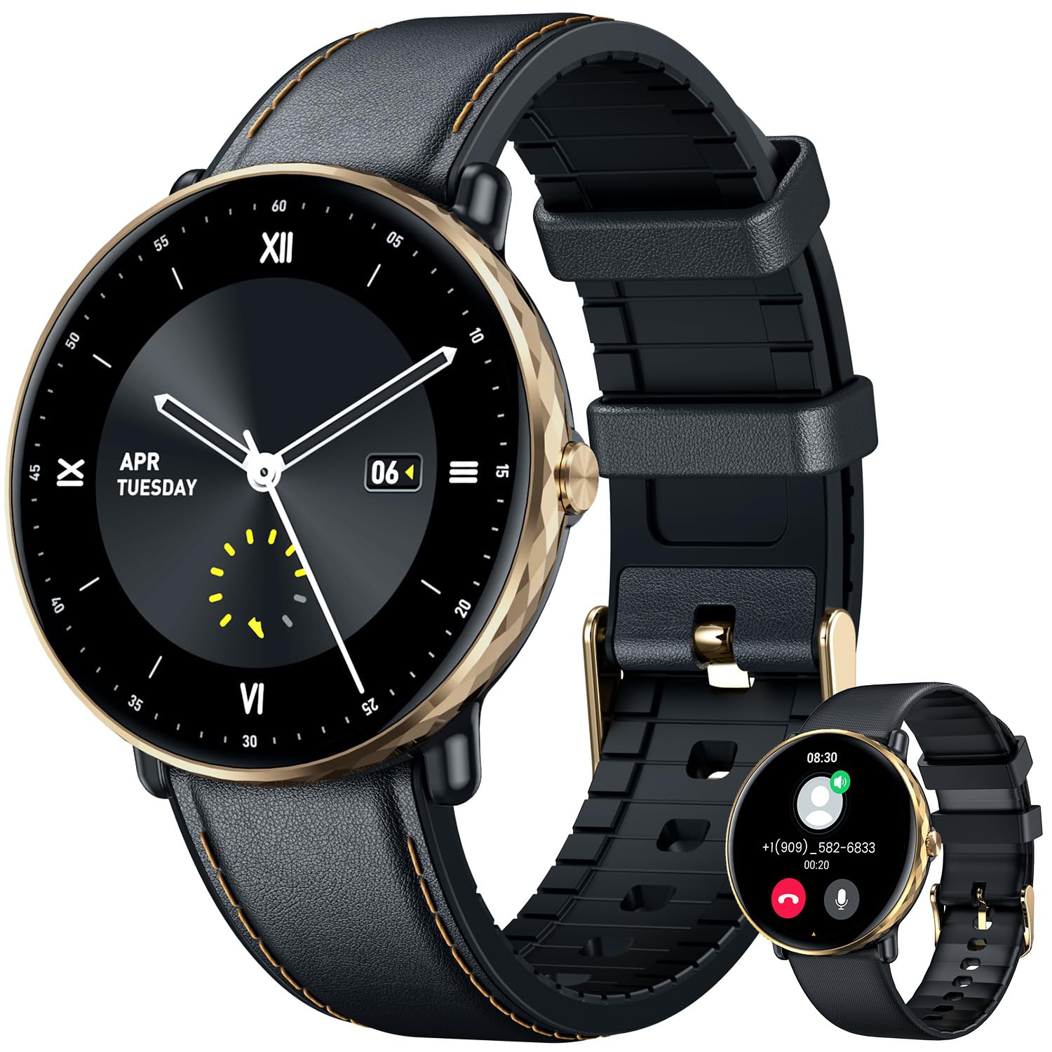 Smartwatch Donna Leggero con Ultra Sottile Schermo Curvo AMOLED Bluetooth Chiamate Podometro