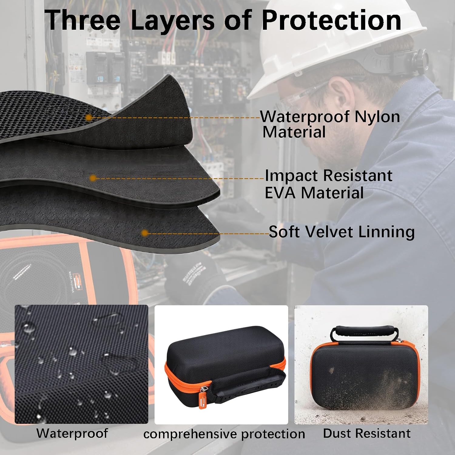 Hard EVA Carrying Case Compatible with Klein Tools ET17 Utility Borescope Endoscope Inspection Camera, Portable Shockproof Storage Box (Case Only)