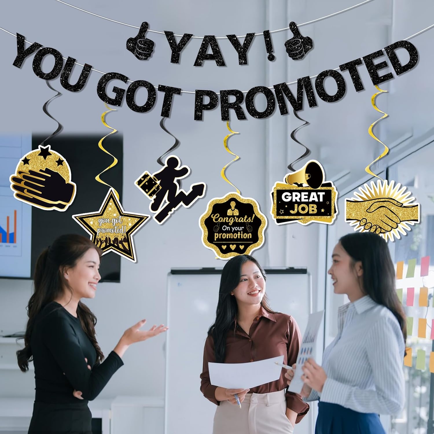 Yay! You Got Promoted Congratulations Banner Congratulations Decorations Promotion Decorations for Work Congrats Banner