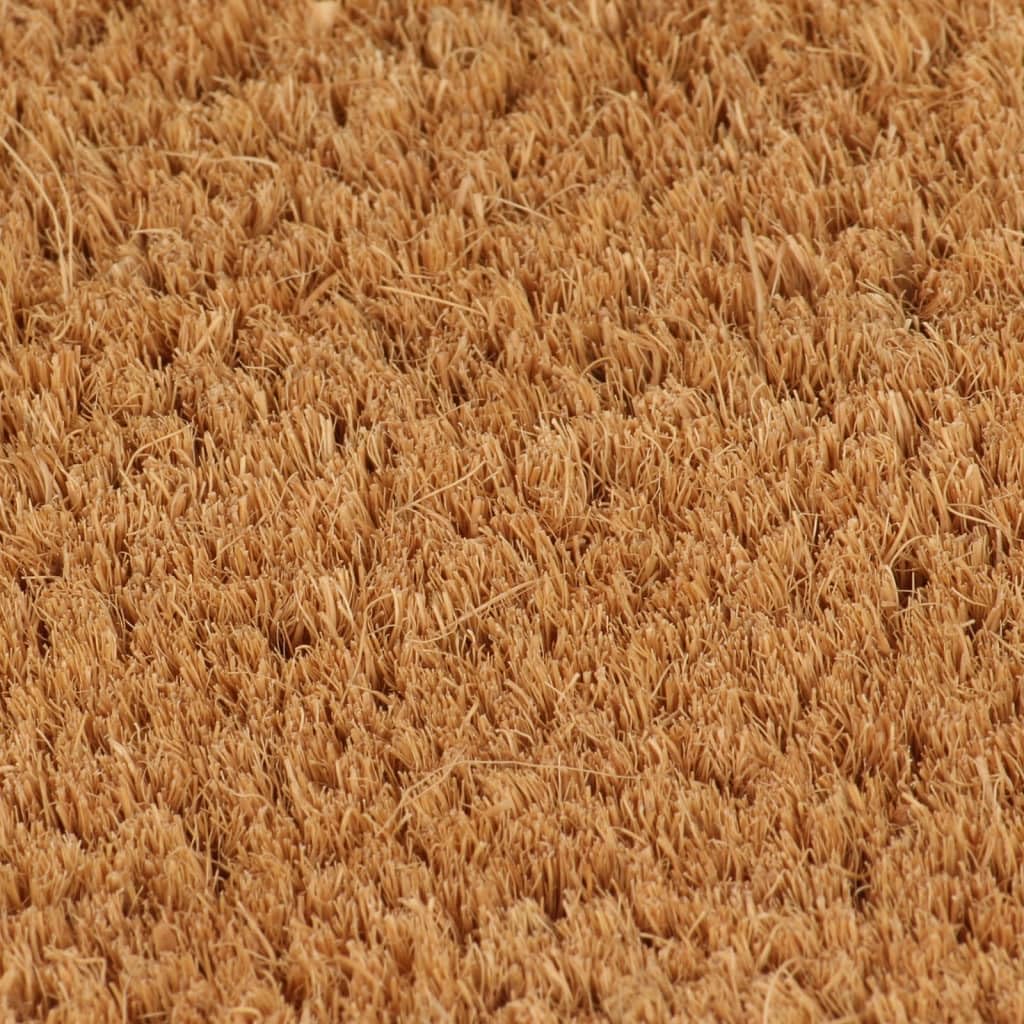 Felpudo semicircular natural de 40 x 60 cm, fibra de coco con base de PVC antideslizante, para interior y exterior, felpudo para entrada, pasillo, terraza, balcón, jardín