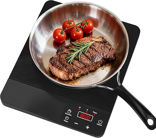 Miniatura 11 de Cocina eléctrica de un solo quemador, estufa eléctrica portátil de 1800W, placa caliente infrarroja de 110V con enchufe para encimera, cerradura