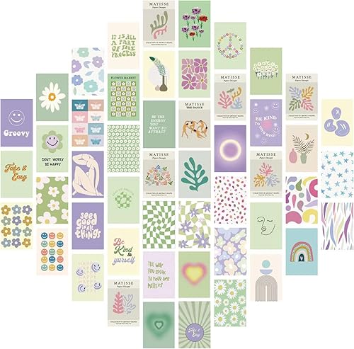 XBYGIMI Danish Pastel Wall Collage Kit Aesthetic Pictures, 50pcsDanish Pastel Room Decor Aesthetic, Matisse Wall Art Bedroom Decor for Women, Danish