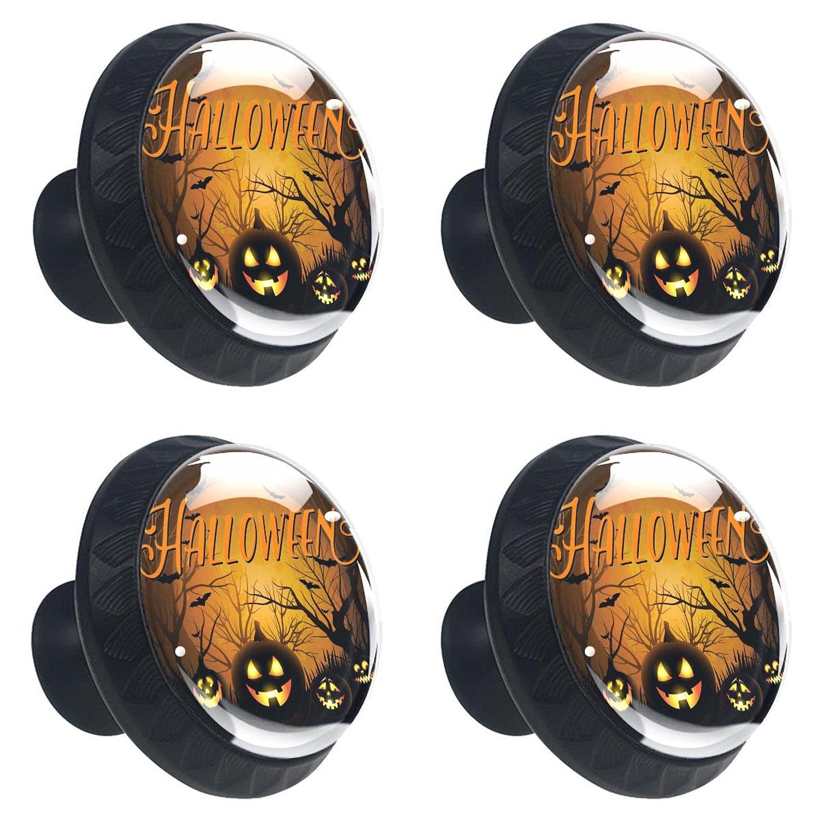 Boutons de tiroir citrouille cristal 30mm poignée de meuble Halloween et maison