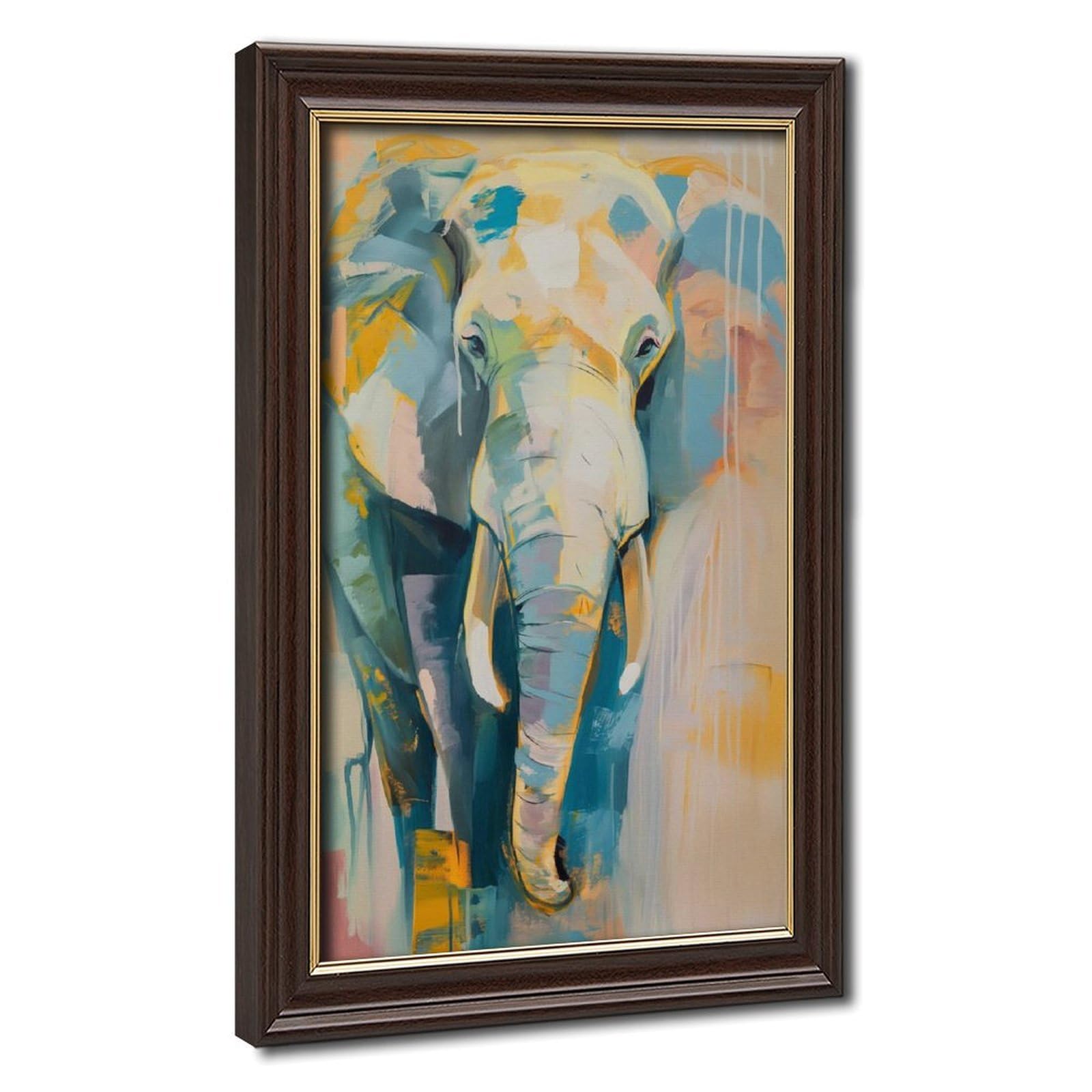 Bareronor Watercolour Elephant Poster Canvas Poster Bedroom Decor Landscape Office Room Decor Gift 24" L X 36" W