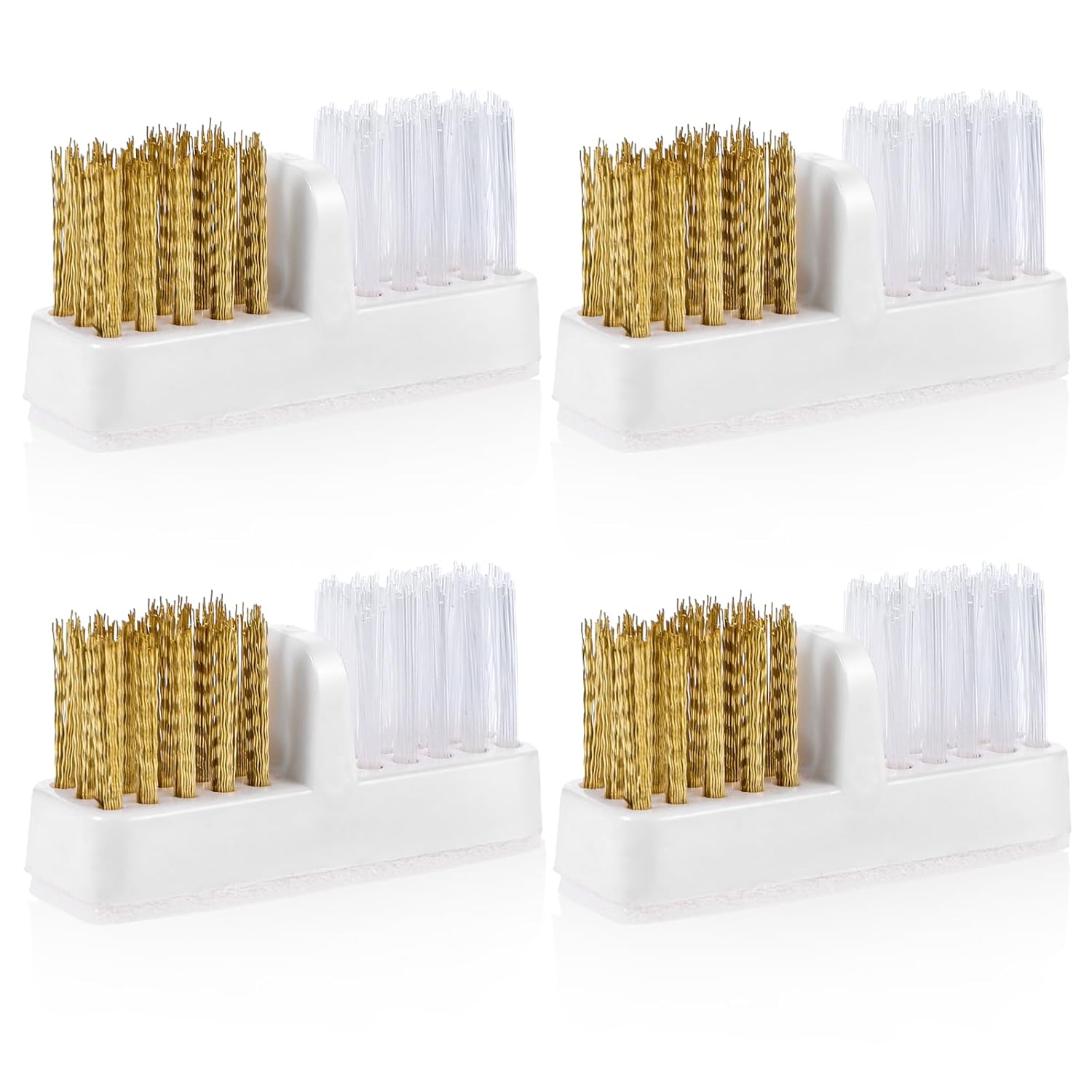 4 Pcs Nail Drill Wire Cleaner Brush Nail Art Cleaning Tool Manicure Wire Drill Cleaner Polishing Grinding Head Copper Brush for Salon or Home Use