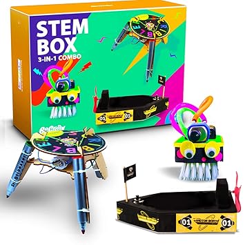 Be Cre8v 3 in 1 Robotics, Electronics & Science Combo for Kids Over 6 Years
