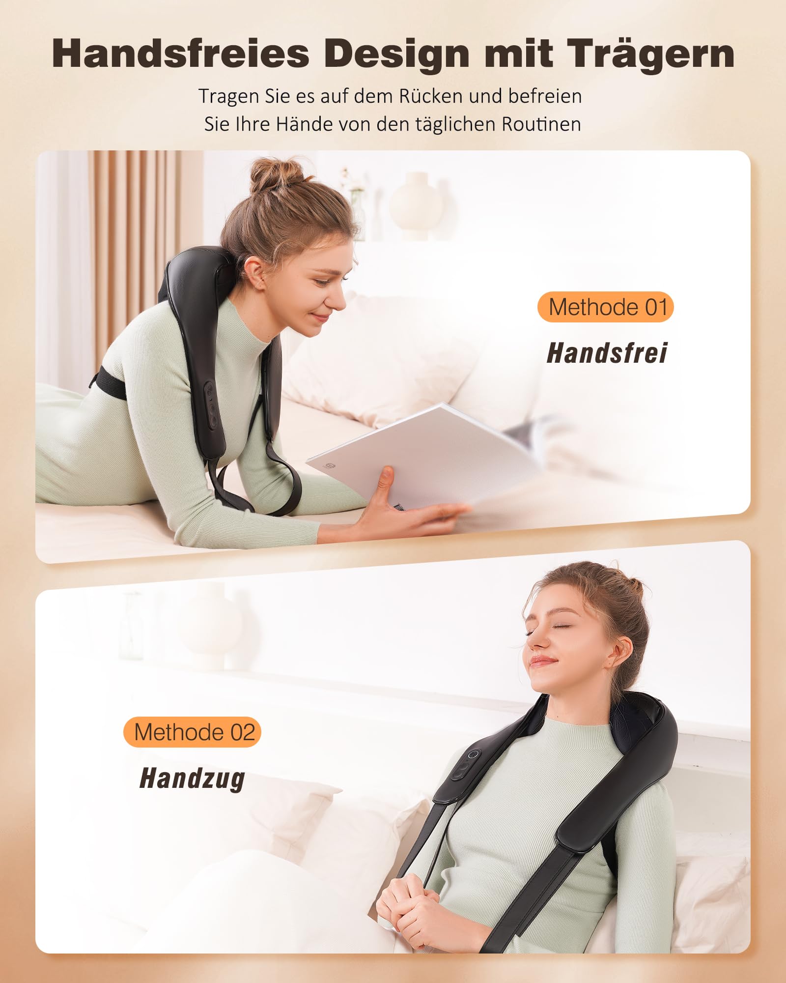 KNQZE® Shiatsu Massagegerät 4D, 2026 Kabellos Nackenmassagegerät mit Wärme, Verbesserte Graphenheizung, 4D Shiatsu Tief knetende Nackenmassage für Nacken, Schulter, Rücken, Geschenke für Frauen Männer