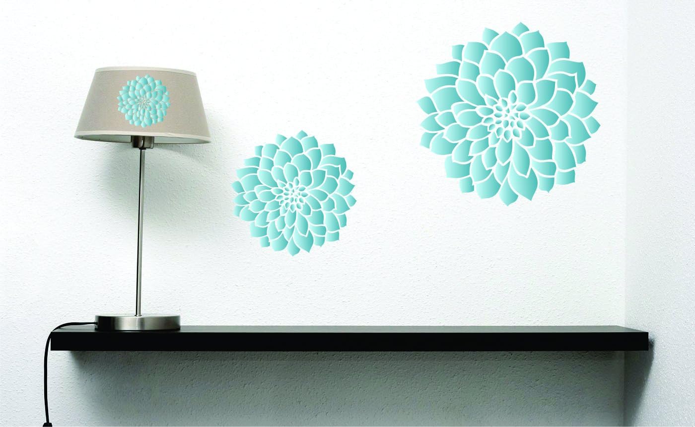 Zinnia Stencil, 6.5 x 6.5 inch (S) - Zinnia Grande Flower Stencils by CRAFT KREATIVELY