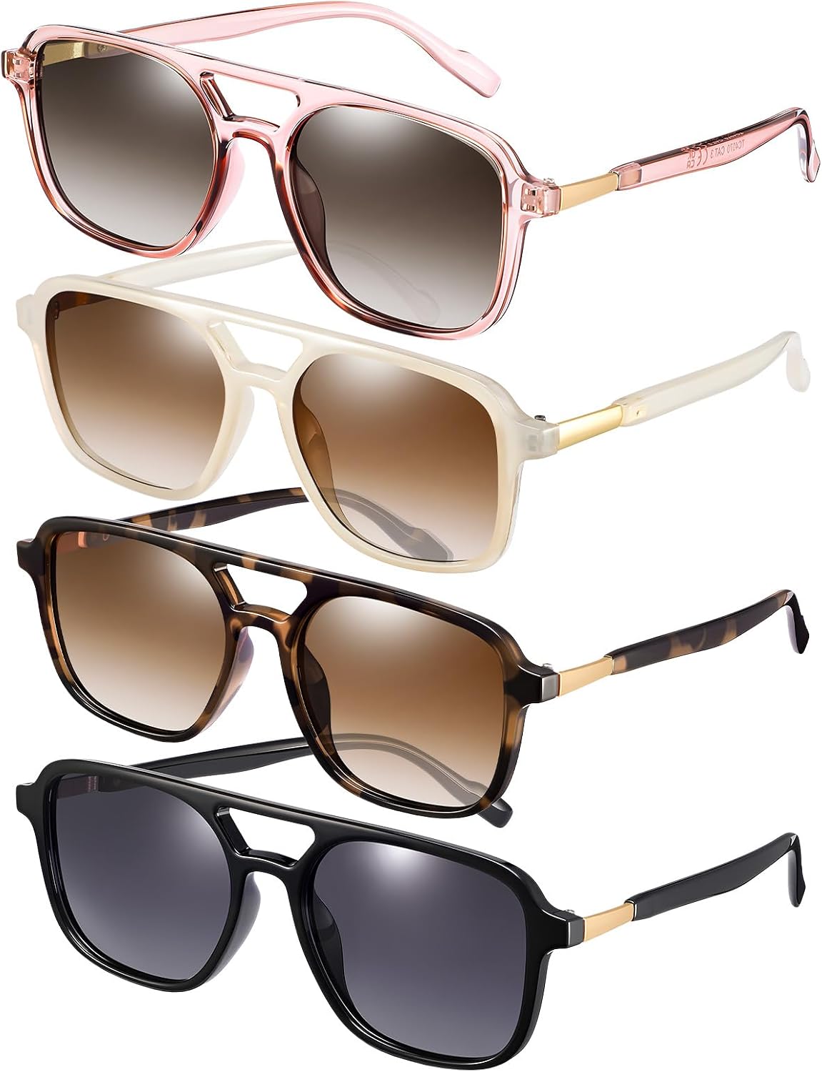 JATEBI 4 Pieces Retro Aviator Sunglasses for Women Men