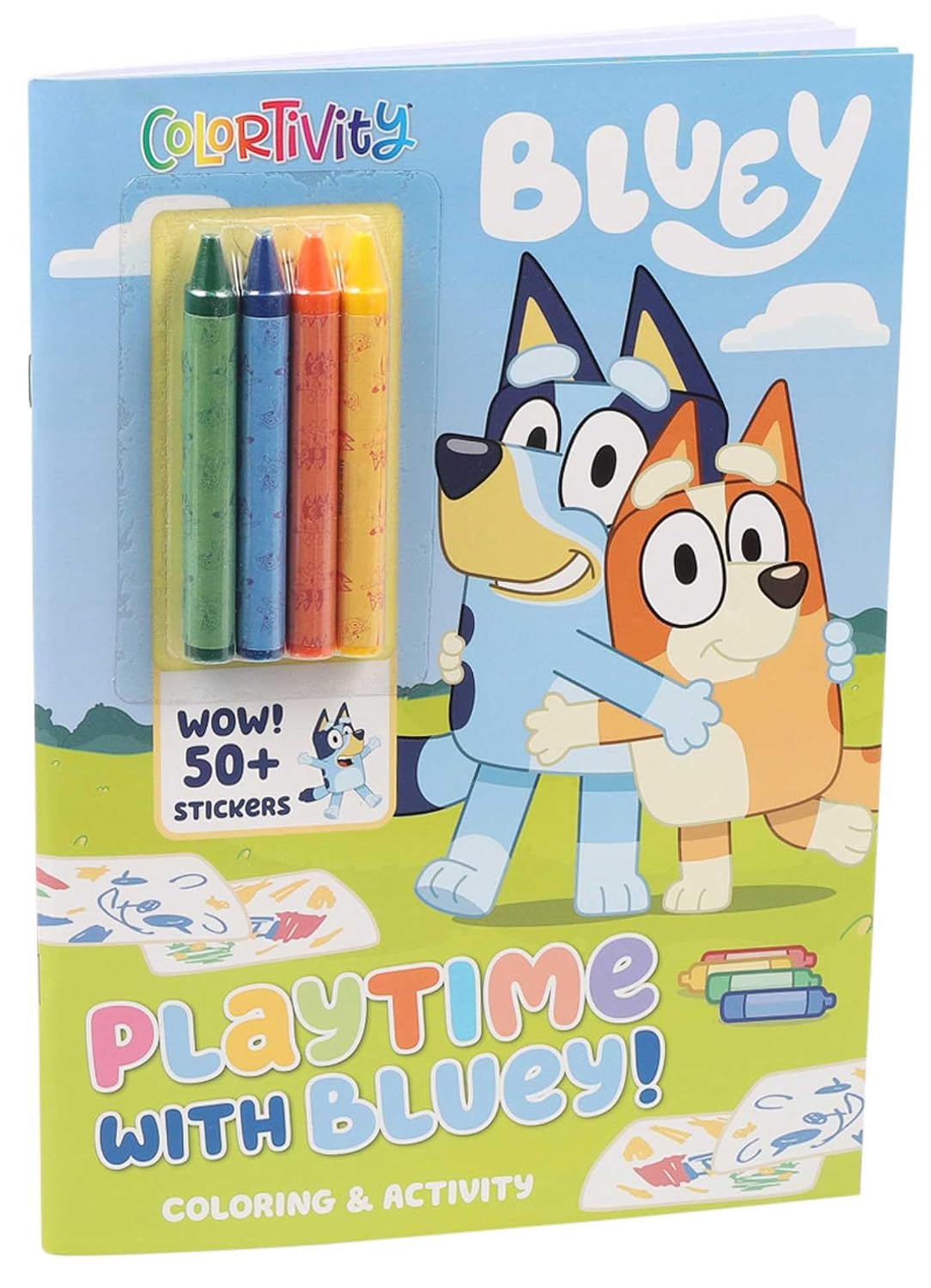 Bluey: Colortivity: Playtime with Bluey! (Color & Activity with Crayons)      Paperback – Sticker Book, January 30, 2024