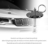 Vista 5 de Kit de pasadores de capó para automóvil, clip de bloqueo de pasador de capó de acero inoxidable con cordón de carreras para fijar la cubierta