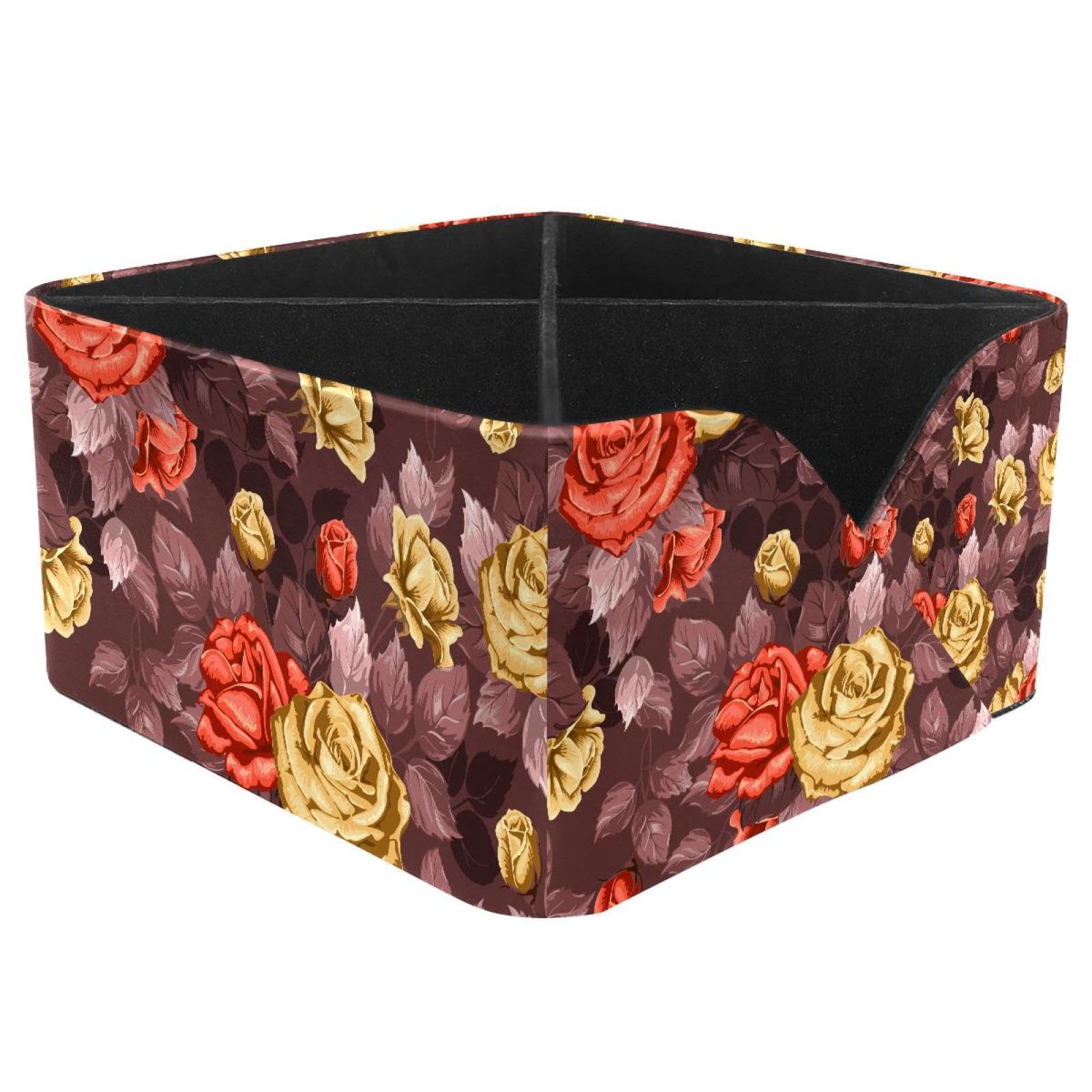 KengjuTesu Rosa Multiflora Thunb Roses Flowers Desktop Organizer Pen Holder, Rectangular Pencil Cup for Office, Study and Makeup Stations
