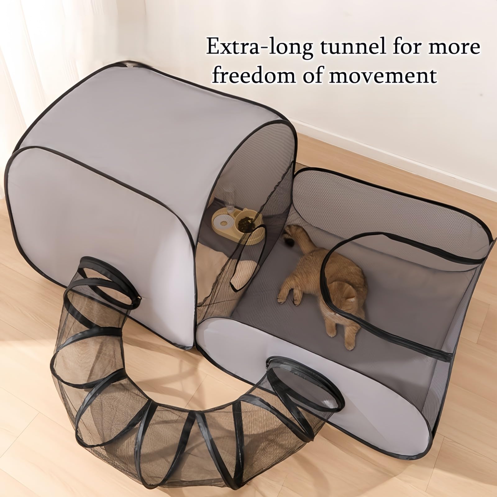 Genérico Parque para Gatos | Caseta Tienda y Corralito para Mascotas - Casa Plegable con Juguetes Interactivos Y Área De Ejercicio para Gatitos, Cachorros Y Mascotas Pequeñas En Viaje Y Exterior