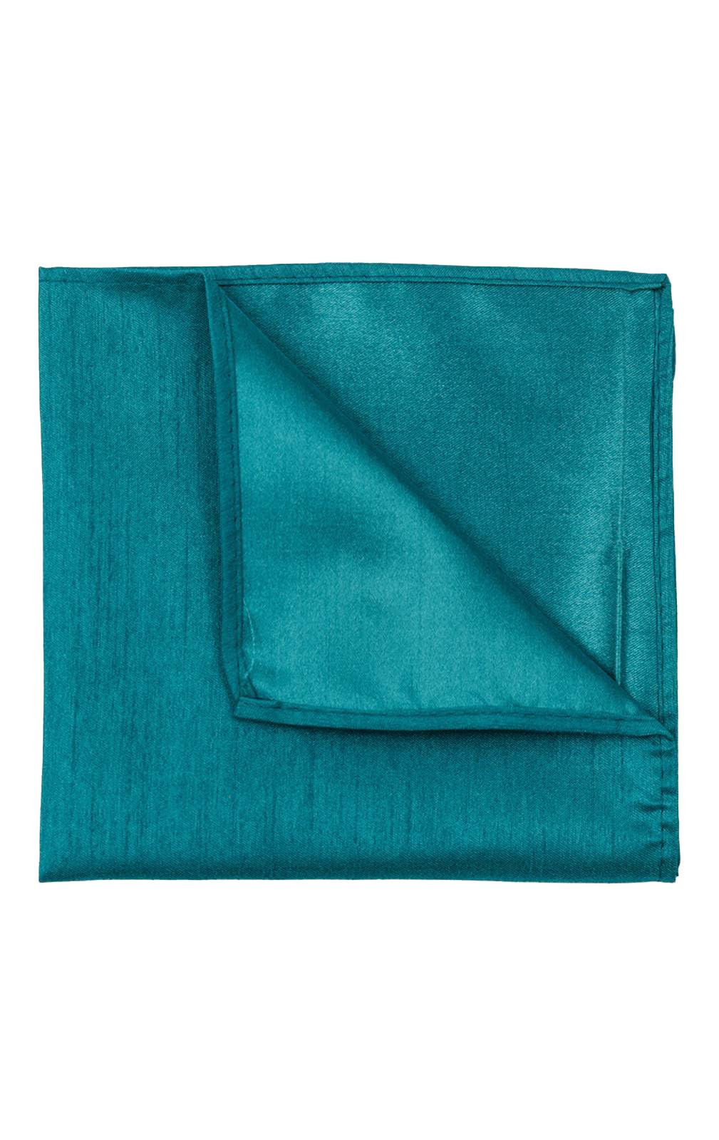 Dobell Men's Turquoise Pocket Square Handkerchief Dupion Satin-Feel