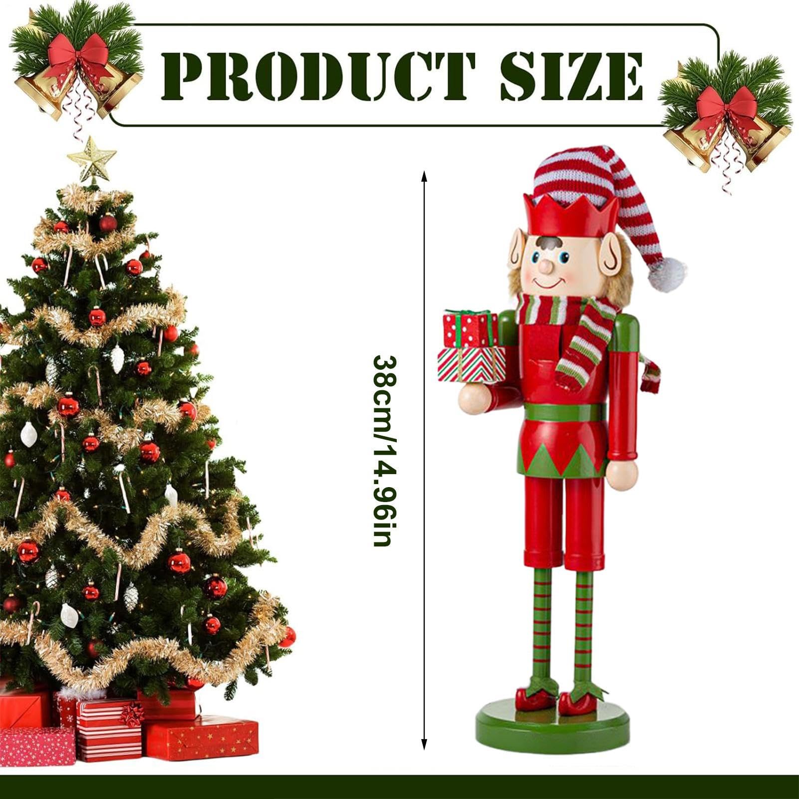 di Natale - Statuetta | 38 cm Figura in Legno per Tavolo per Bambini Feste Feste Vacanze Comodino