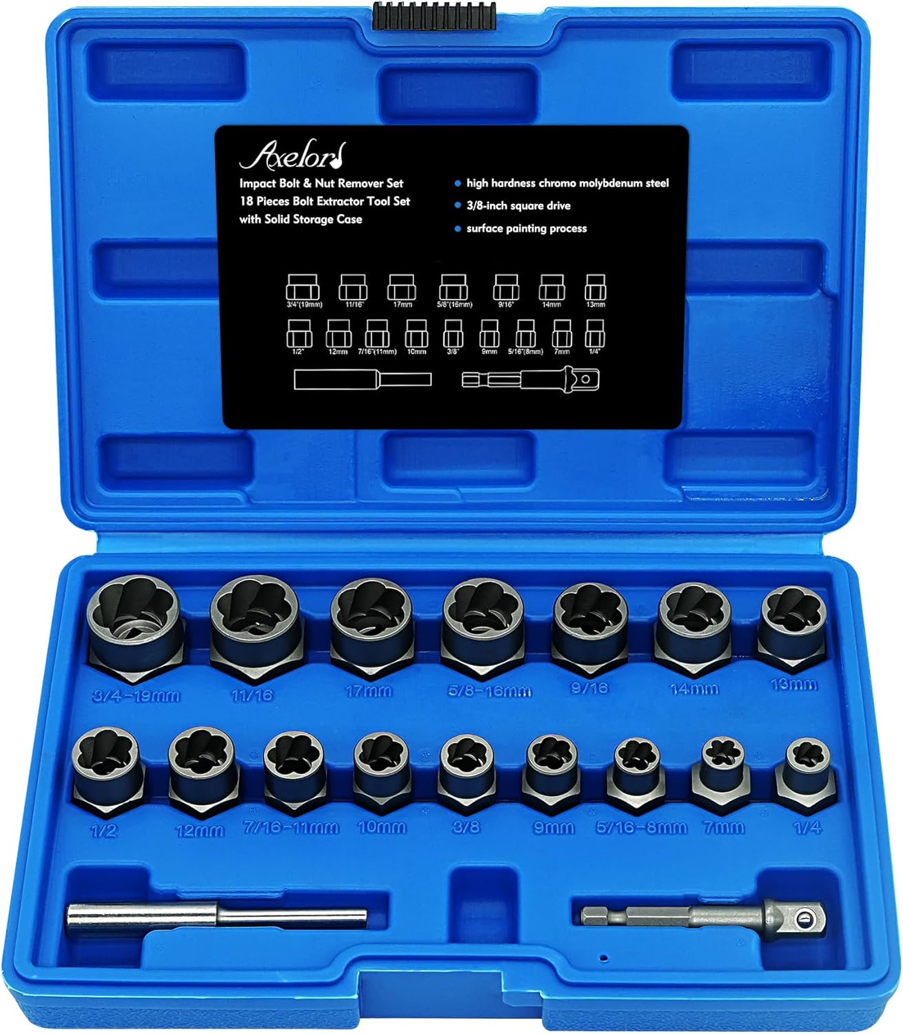 35pcs Helical Screw Puller Bolt Puller Kit, Easy Removal Kit with Left Hand Drill Bit Multi-spline Puller for Stripping Damaged, Studs, Rusty, Fillet Bolts, Nuts and Screws Screw Remover
