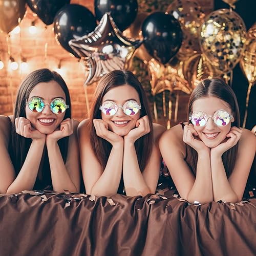 Miniatura 6 de TOODOO 6 piezas de decoraciones de fiesta de discoteca de los años 70 incluyen festivales de caleidoscopio, aretes de bola de discoteca y diadema de