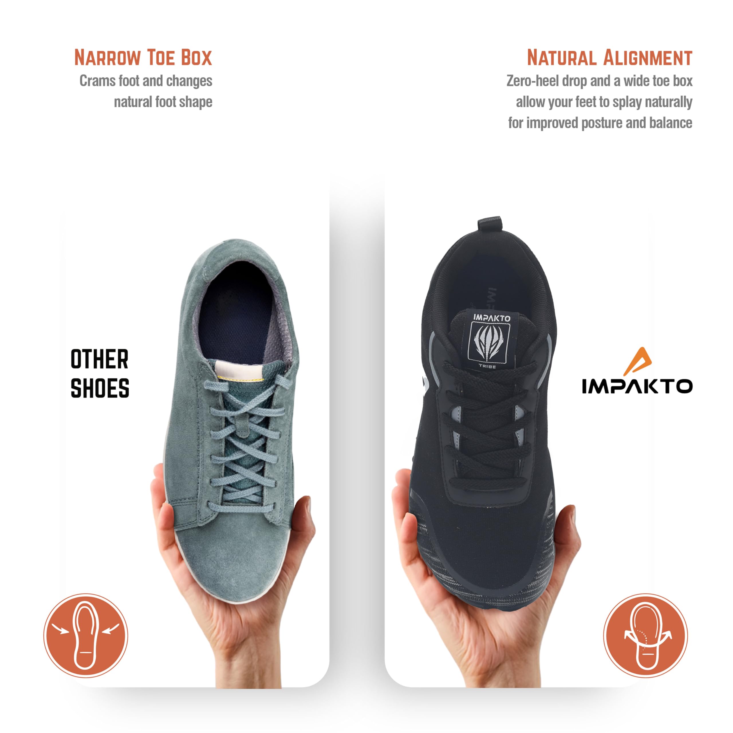 Impakto Men’s Barefoot Earthen Shoes | Wide Toe Box | Lightweight Shoes for Trainning, Running on Soft Ground & Workout | Minimalist Zero-Drop for Natural Movement | Anti-Skid & Flexible Rubber Sole 2