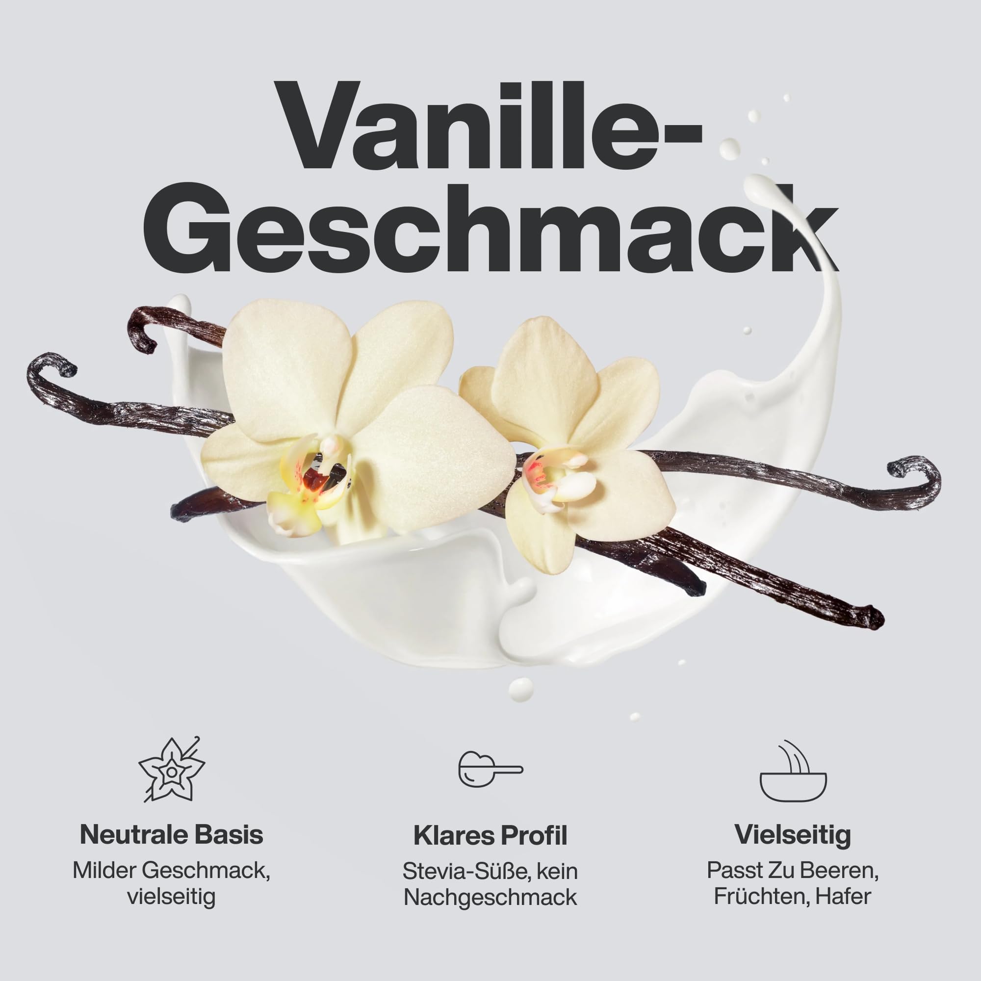 Vilgain Grass-Fed Whey Protein (1000g) Vanille, Eiweißpulver Konzentrat aus Weidemilch, Gesüßt mit Stevia, Ohne Zuckerzusatz, Ultrafiltriertes Protein Pulver für Shakes, 1 kg