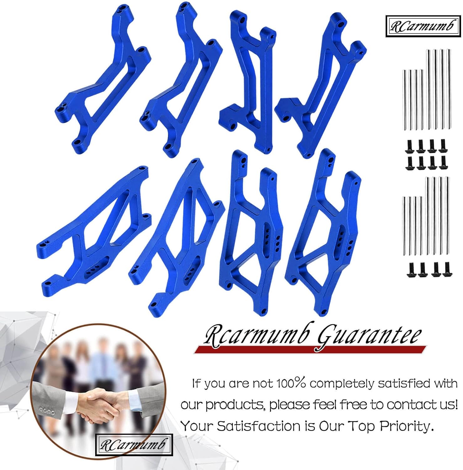 RC Upgrades Part Suspension Arms for 1/10 WideMaxx，Aluminum Lower Suspension Kits & Upper Suspension Arms Set,Hops Up for Model# 89086-4,Replace #8995X,(Left and Right) Navy Blue