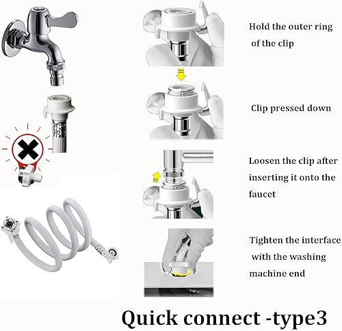 Miniatura 4 de Detulseor Manguera de lavadora portátil, mangueras compactas para lavadora Whirlpool o manguera de lavadora de doble tina, lavadora portátil para