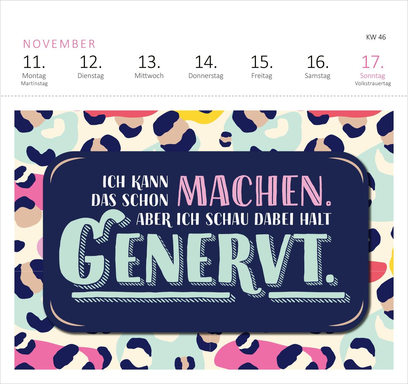 Postkartenkalender Ich kam, sah und hatte direkt keinen Bock mehr 2024