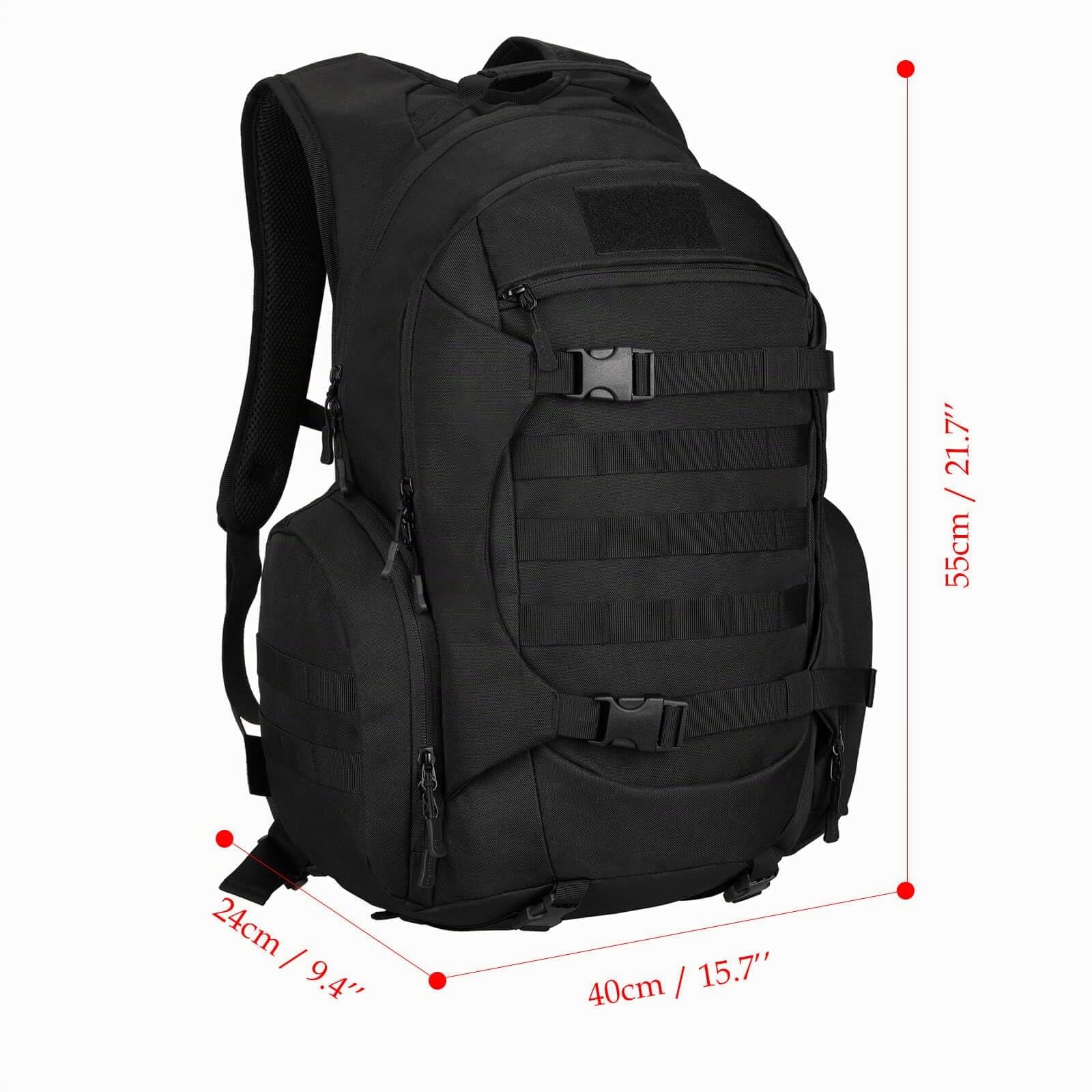 YuanWen Sac à dos tactique 50 L, sac à dos militaire avec système MOLLE, sac à dos de randonnée résistant à l'eau pour trekking, cyclisme, voyage et camping, compartiment pour ordinateur portable de