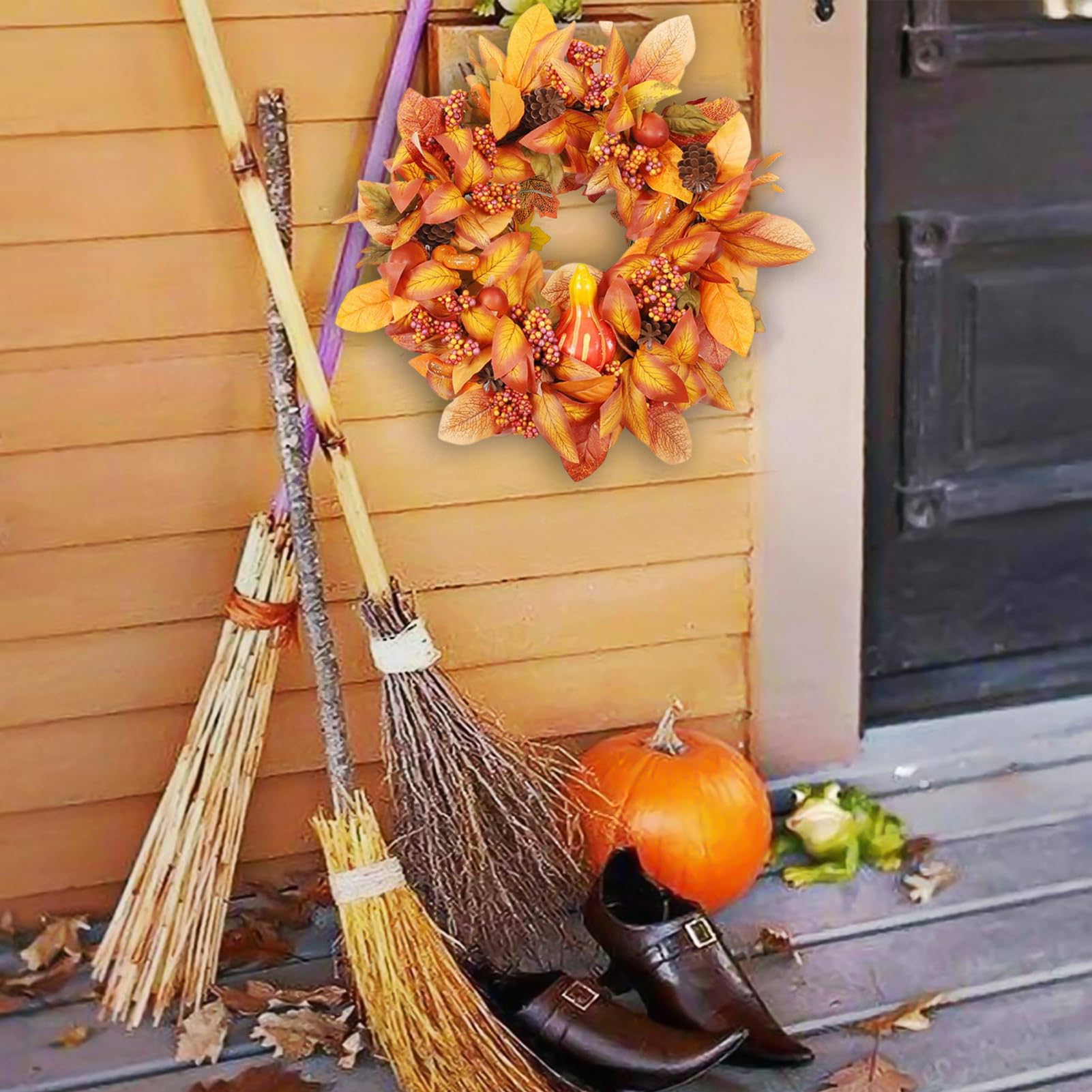 Ghirlande Autunnali Per Porta D'Ingresso - Ghirlanda Decorativa 50 Cm Con