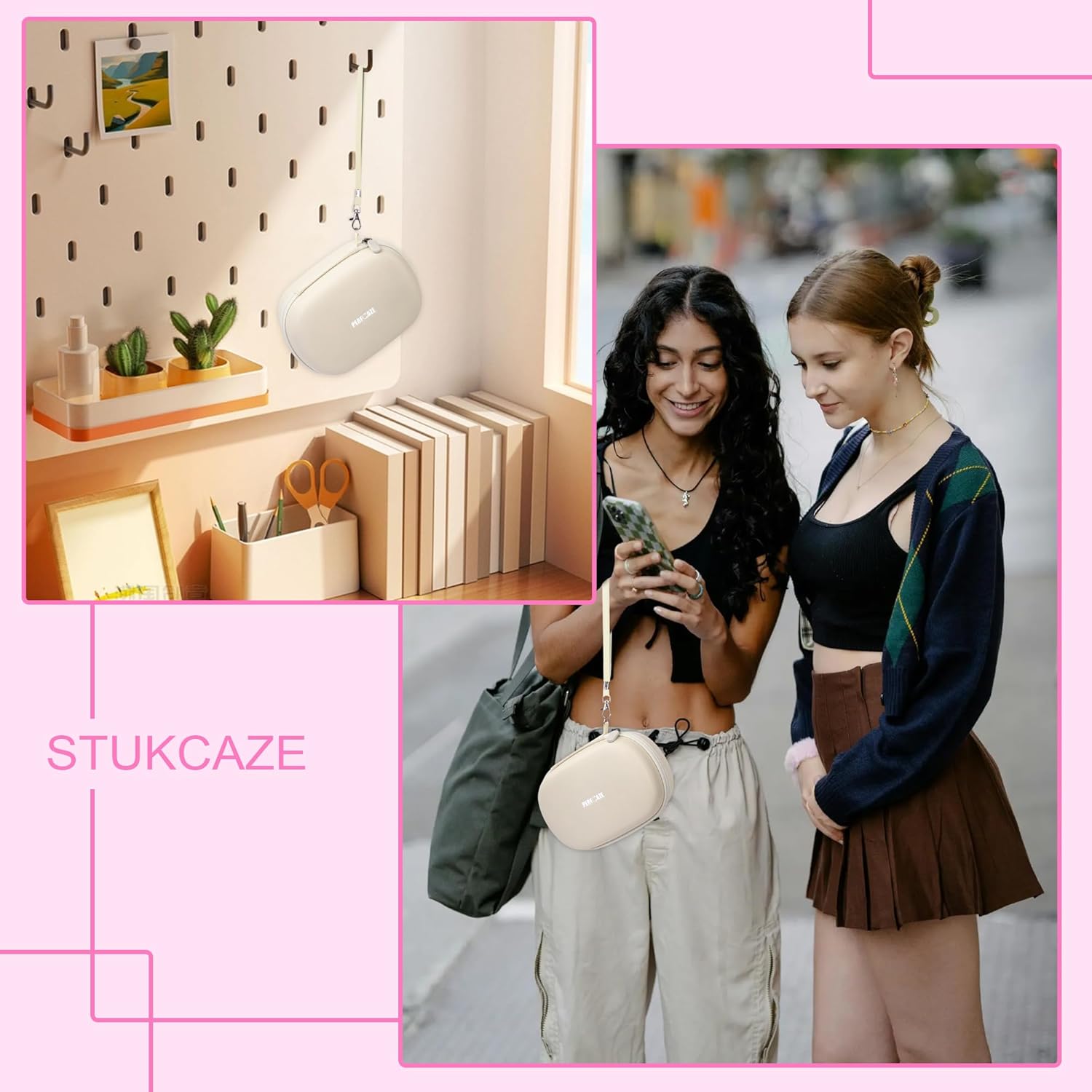 Portable Headphone Case for Beats Solo 4/3, Studio Pro / 3, Over Ear Headphone Storage Case with Cable Pocket, Detachable Strap for Travel - Image 7