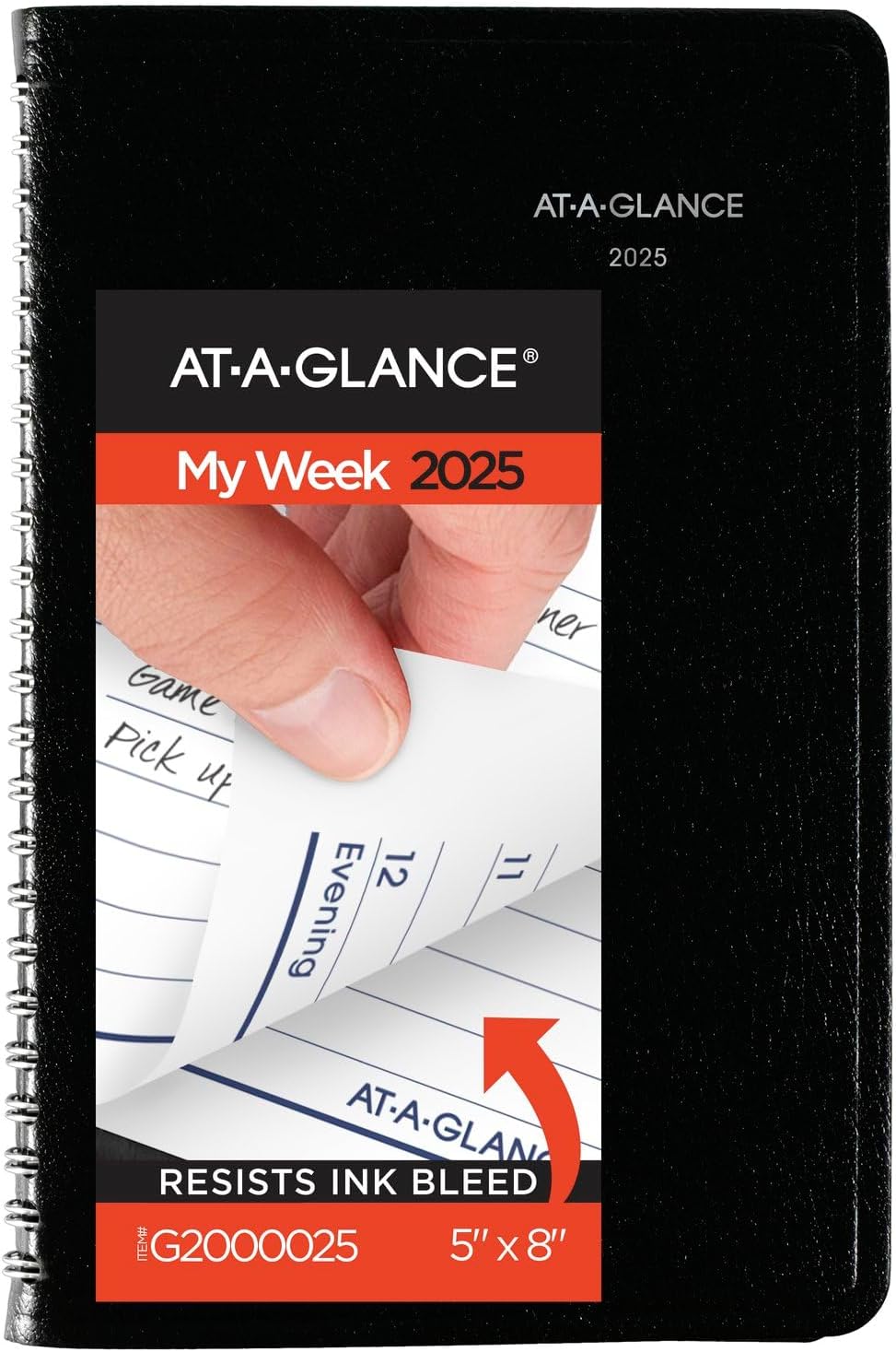 AT-A-GLANCE 2025 Appointment Book Planner, Weekly, 5" x 8", Small, DayMinder, Black (G2000025)
