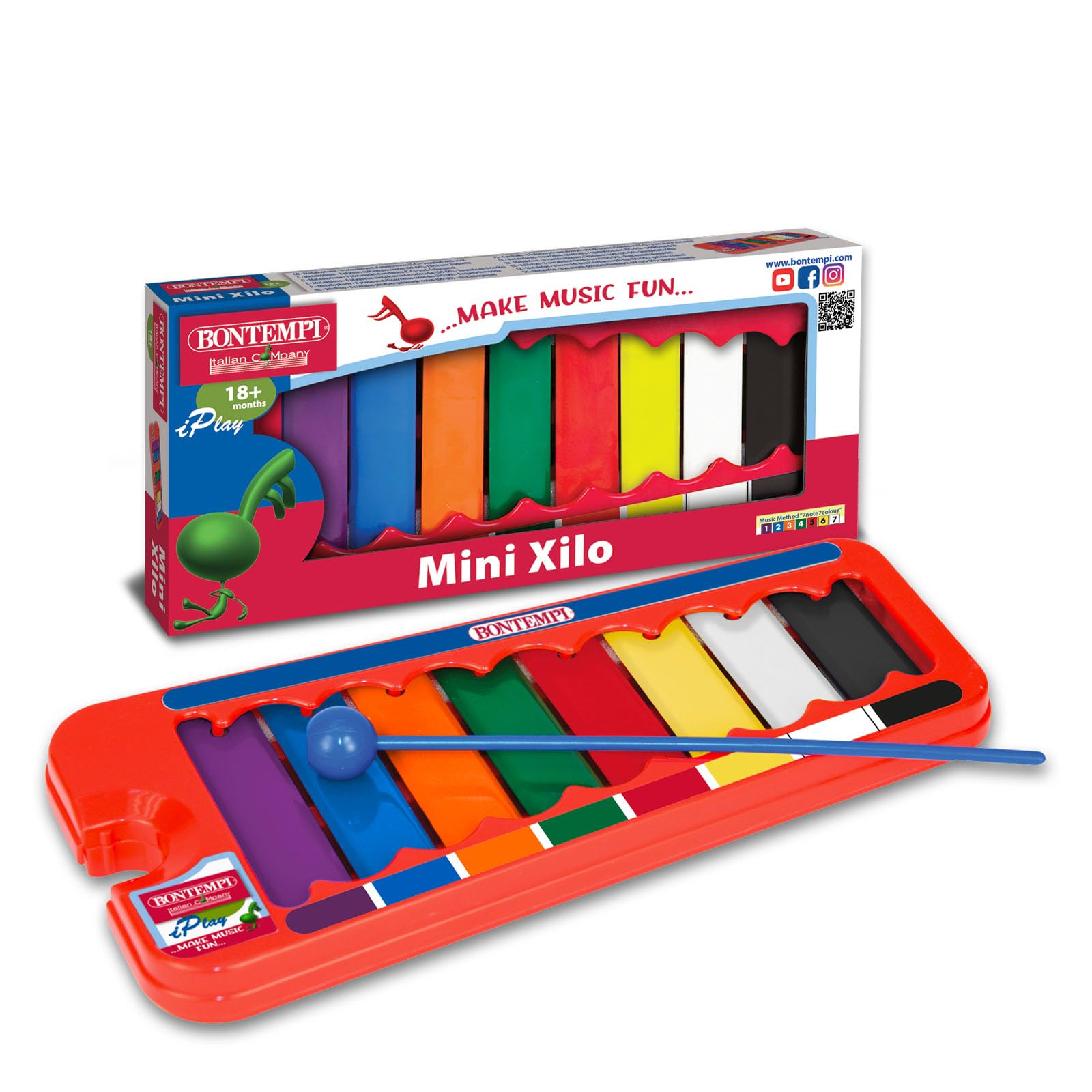 Bontempi | ColorBox XyloTunes - Xilofono 8 Note Colorate in Scatola per un'Esperienza Musicale Indimenticabile, 240x105x20 mm