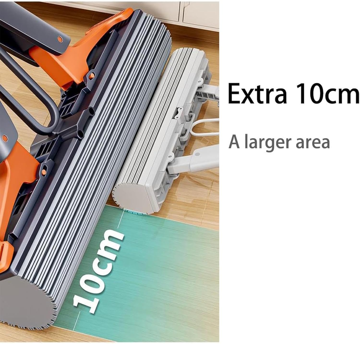 Squeeze Mop - Floor Roller Mop, PVA Sponge Mop with Adjustable Handle | Efficient Squeeze Mop for Hardwood, Tile, and Marble Floors, Absorbent Floor Cleaning Mop for Bedroom, Living Room, and Study