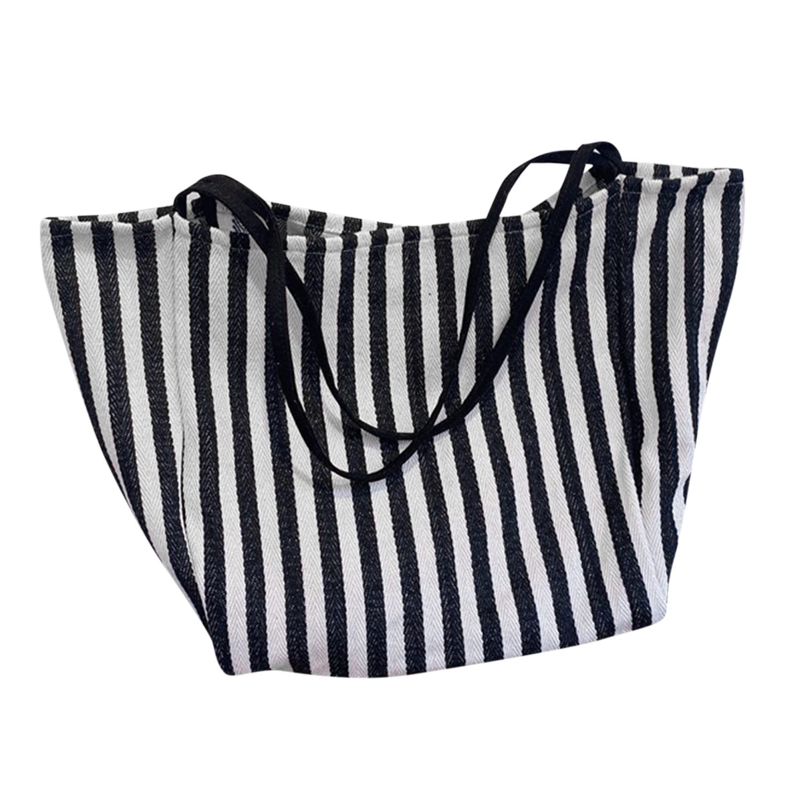Generic Bolso grande de lona a rayas para mujer, para verano, playa, tela clásica, suave, grande, grande, casual, con asa superior, leopardo