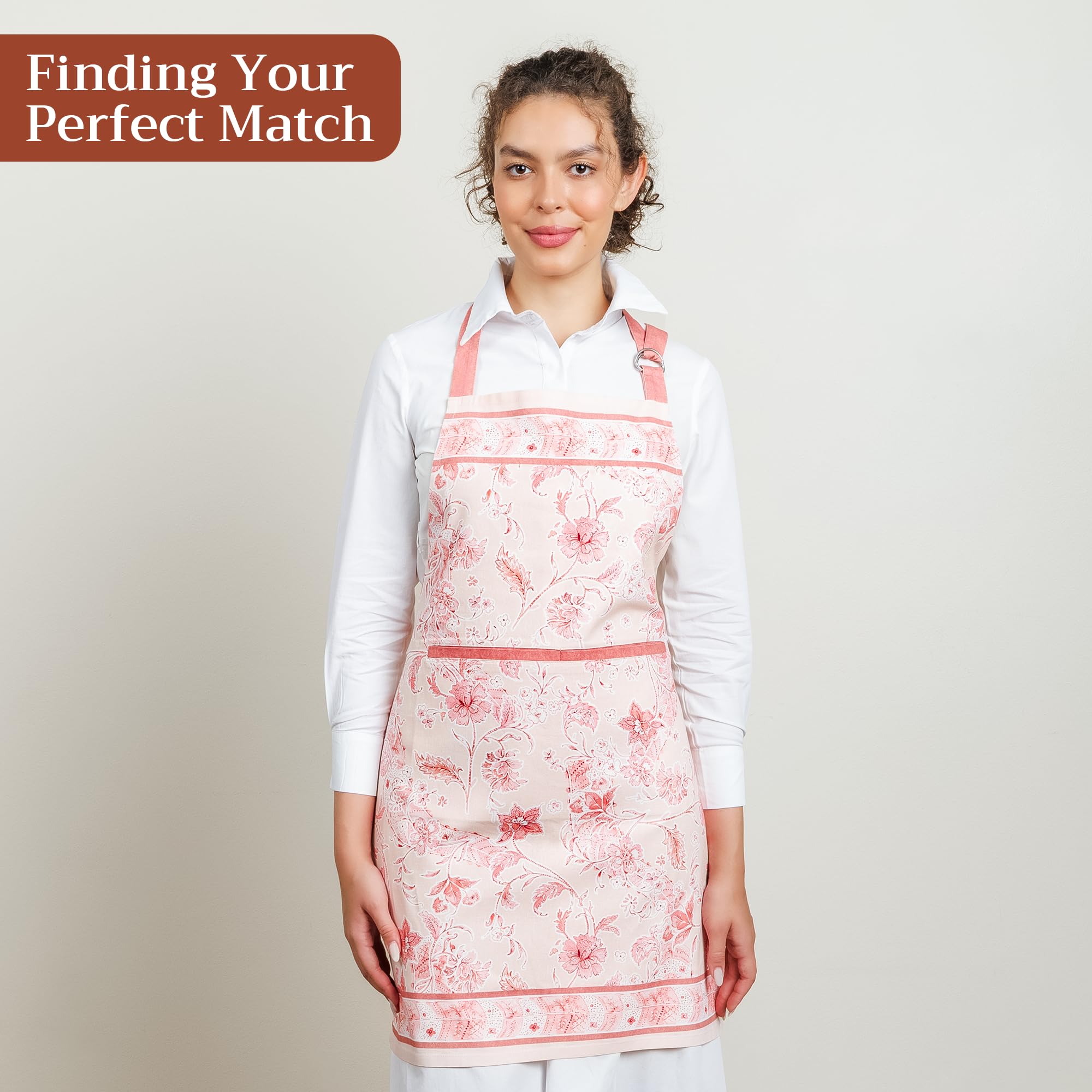 Maison d' Hermine Grembiuli da donna con tasca 100% cotone (69,85 x 80 cm) | Grembiule da uomo regolabile con laccetti lunghi per cuoco, matrimonio, cucina, giardinaggio, cameriera