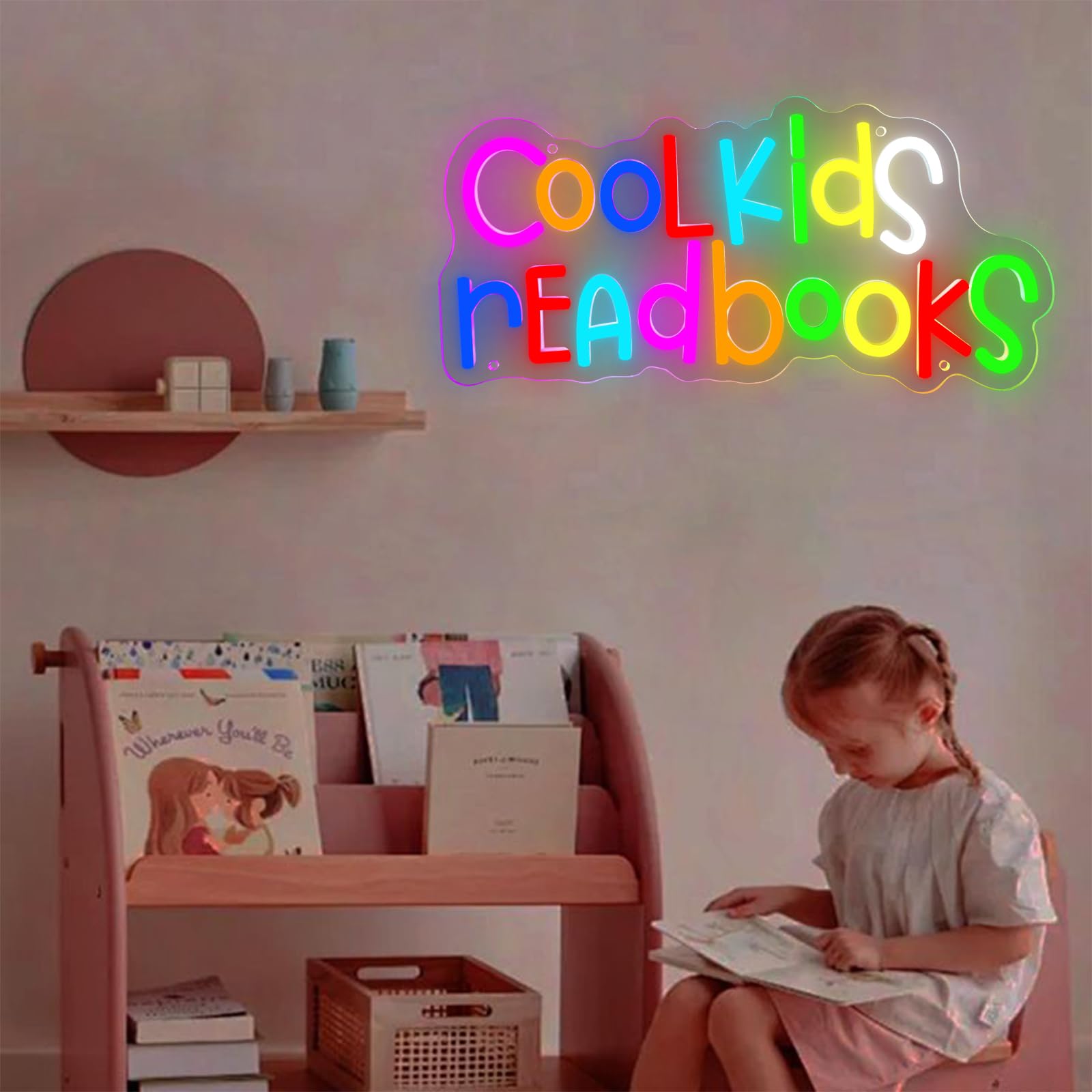 Cool Kids Read Books Neon Sign, luci al neon per aula lettura, angolo lettura, camera da letto, camera dei bambini, biblioteca, lettura insegna per gli amanti dei libri, regalo di Natale per bambini e