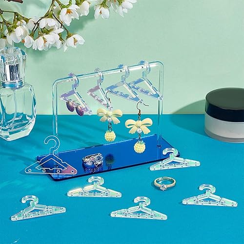 Miniatura 3 de PH PandaHall 30 piezas de colgador de pendientes de ropa con forma de soporte para aretes, collar, mini percha, exhibición de joyas, organizador